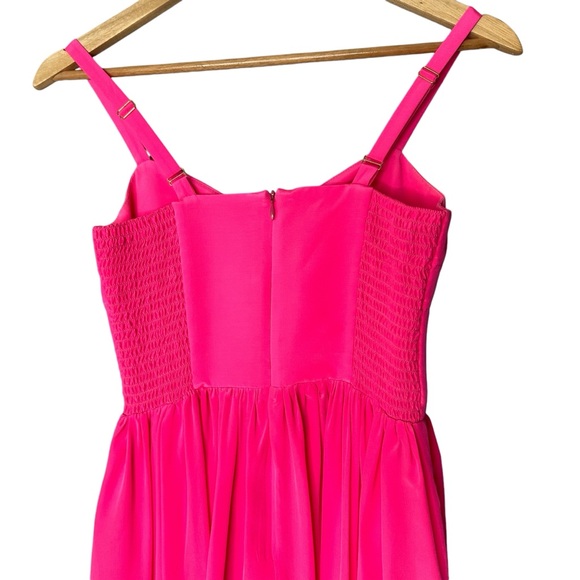 Amanda Uprichard Silk Champagne Mini Cocktail Dress in Hot Pink Size Small - Picture 12 of 15
